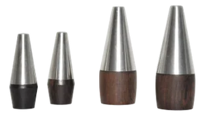 Danish Modern Rosewood and Stainless Steel Salt and Pepper Shakers, 1960s, Set of 4