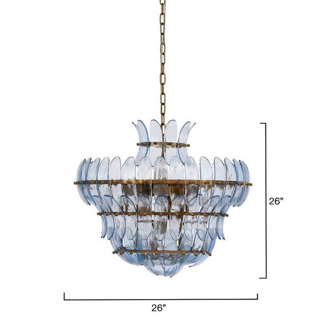 Contemporary Jamie Young Arcade Chandelier in Pale Blue Glass For Sale - Image 3 of 7