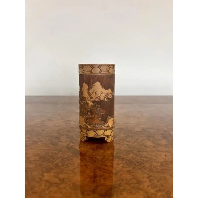 Antique Chinese Brush Pot, 1900 For Sale - Image 4 of 8