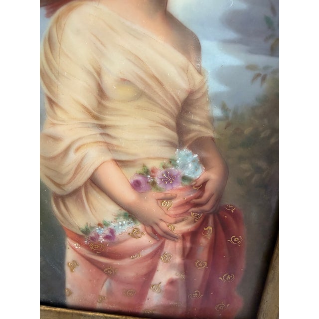 Late 19th Century 19th Century German Porcelain Plaque "Springtime" Framed For Sale - Image 5 of 13