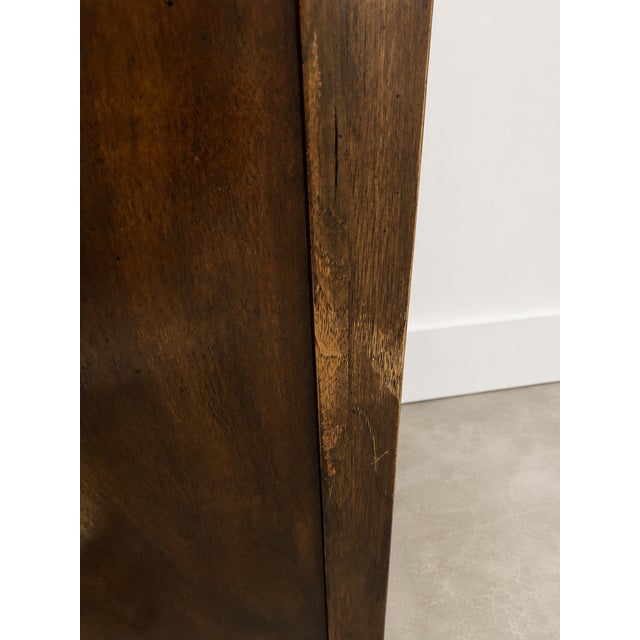 Brown Vintage Drexel Heritage Campaign-Style Armoire Cabinet With Brass Accents For Sale - Image 8 of 8