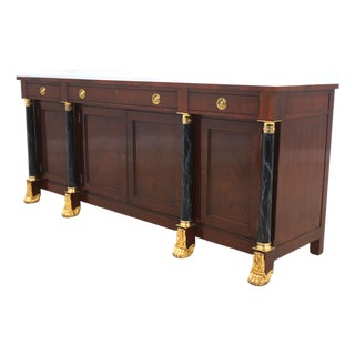 Kindel National Trust 3 Drawer Empire Flame Mahogany Sideboard For Sale