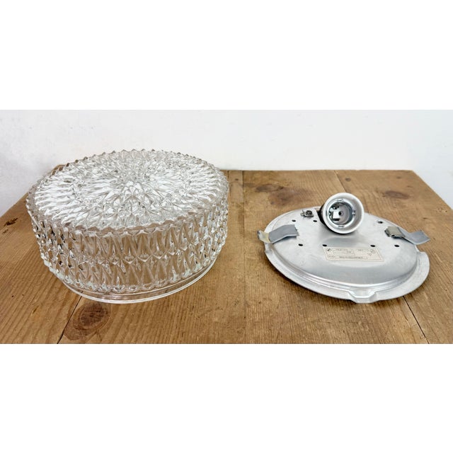 Silver Vintage Glass Wall Light, 1970s For Sale - Image 8 of 17