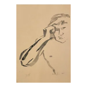1963 Neil Meitzler Watercolor Figure of Jeff