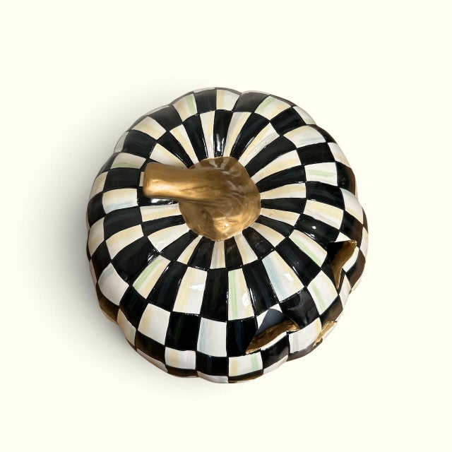 2010s New MacKenzie Childs Courtly Check Illuminated Halloween Jack O’lantern For Sale - Image 5 of 6