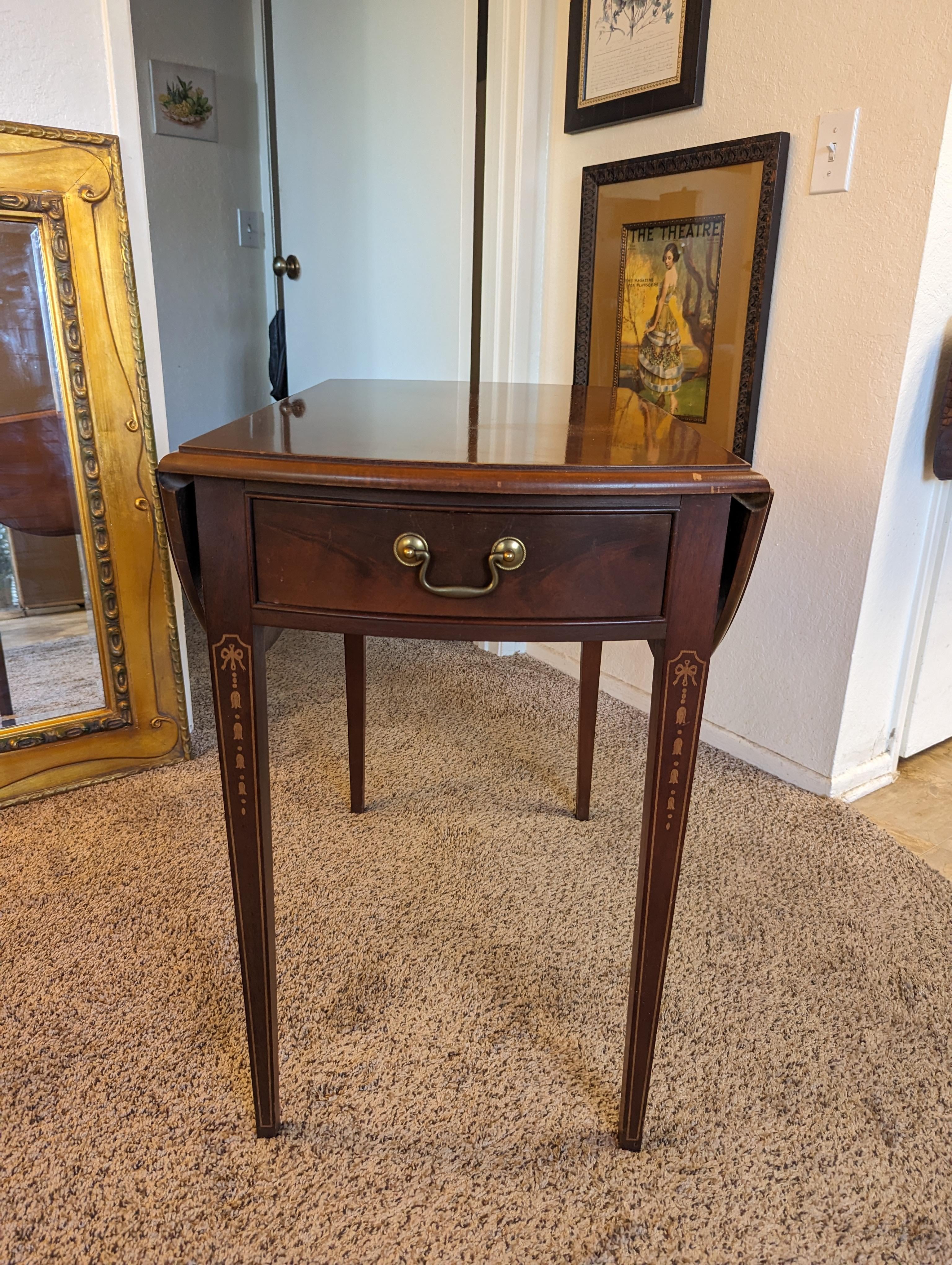 1990s Pembroke Drop-Leaf Table by Hickory White | Chairish