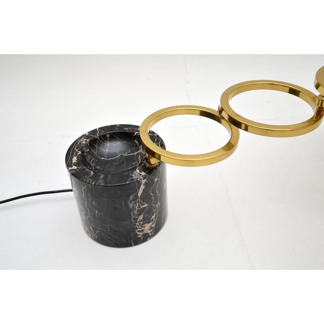 Vintage Italian Marble and Brass Table Lamp by Banci Firenze, 1970s For Sale - Image 6 of 11