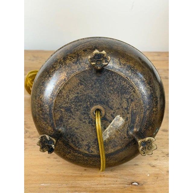 Mid 20th Century English Brass Table Lamps - Lion Paw Feet With Original Shades - a Pair For Sale - Image 15 of 15