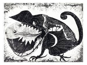 Inge Koch, Collage with Character, 2004, Etching
