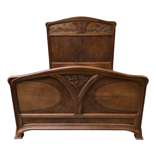 Antique Art Nouveau Nancy School Bed, 1910 For Sale