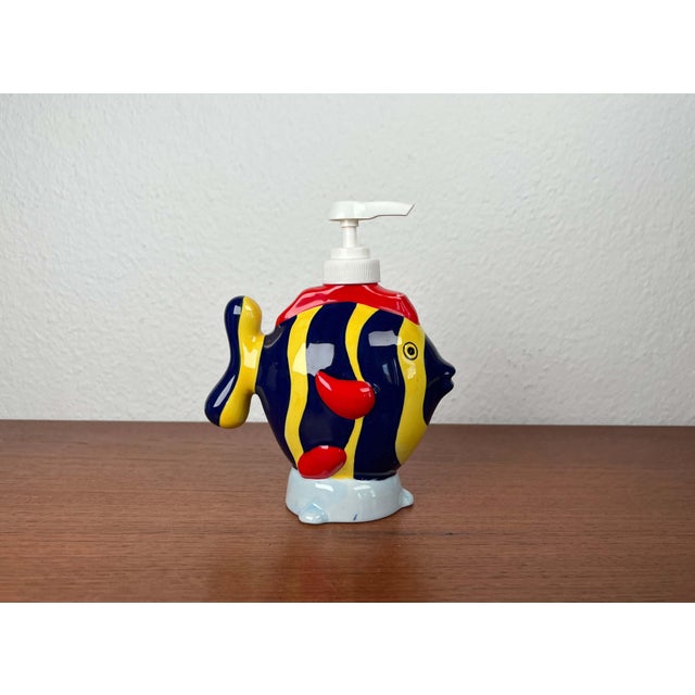 Postmodern Ceramic Fish Soap Pump Dispenser from Allure, 1999, 1990s, in Very Good conditions. Designed 1990 to 1999 This...
