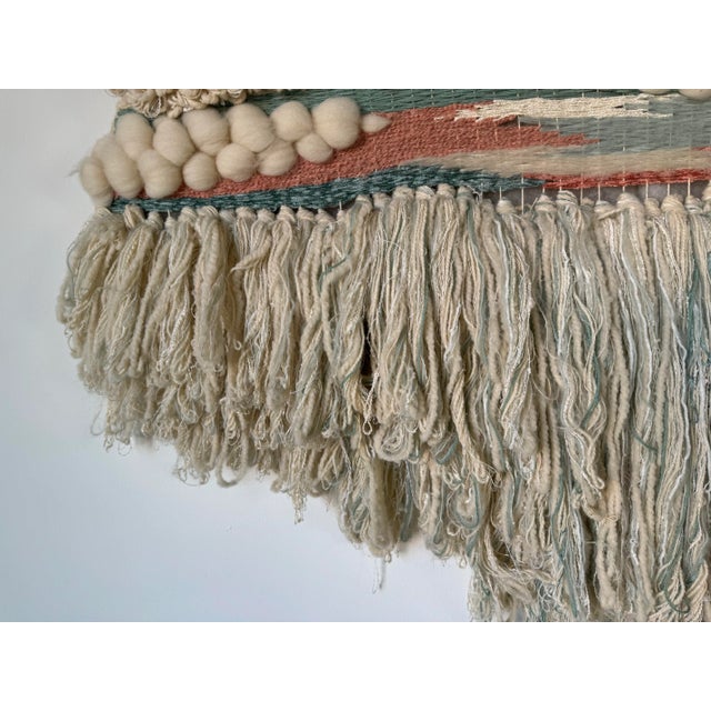 Large Vintage Organic Boho Chic Handmade Macrame Wall Art Hanging For Sale - Image 10 of 12