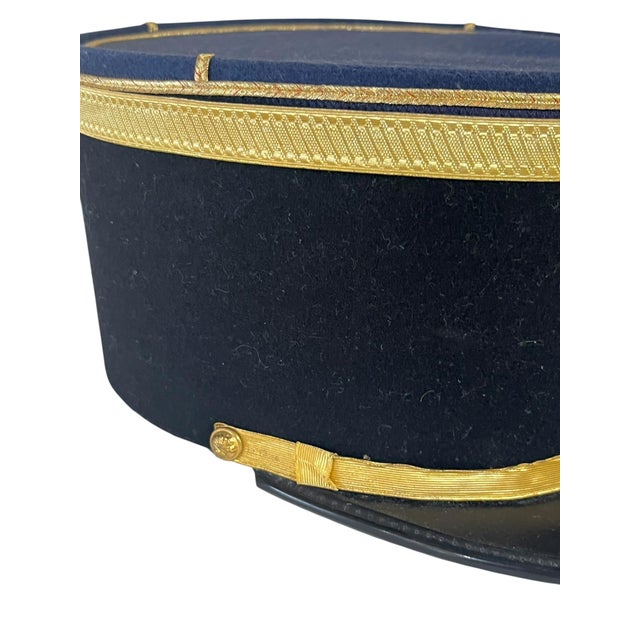 Textile Vintage French Policeman’s Military Hat Cap For Sale - Image 7 of 8