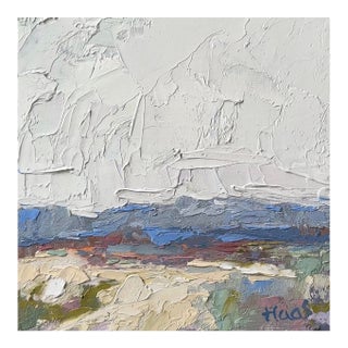 Textured Desertscape – Impasto Palette Knife Oil Painting by L Haas For Sale