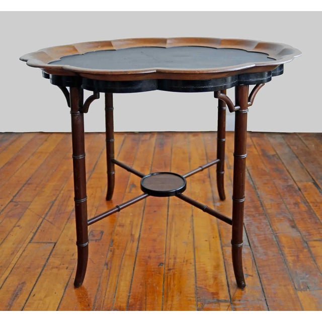 Antique English Faux Bamboo Table For Sale - Image 4 of 5