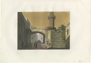 Ferrario, Ruins of the Antonia Tower, 1831, Print