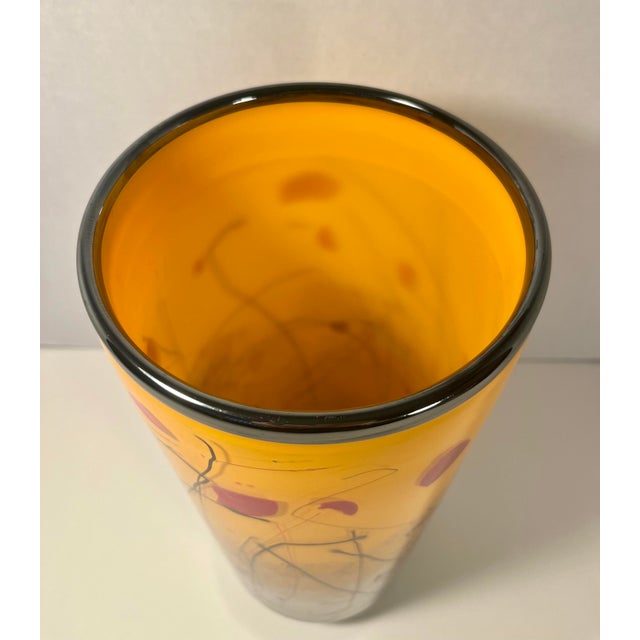Contemporary 2017 Eric Bladholm Studio Art Glass Vase Limited Ed. 1/17 Hand Blown, Signed 15" For Sale - Image 3 of 8