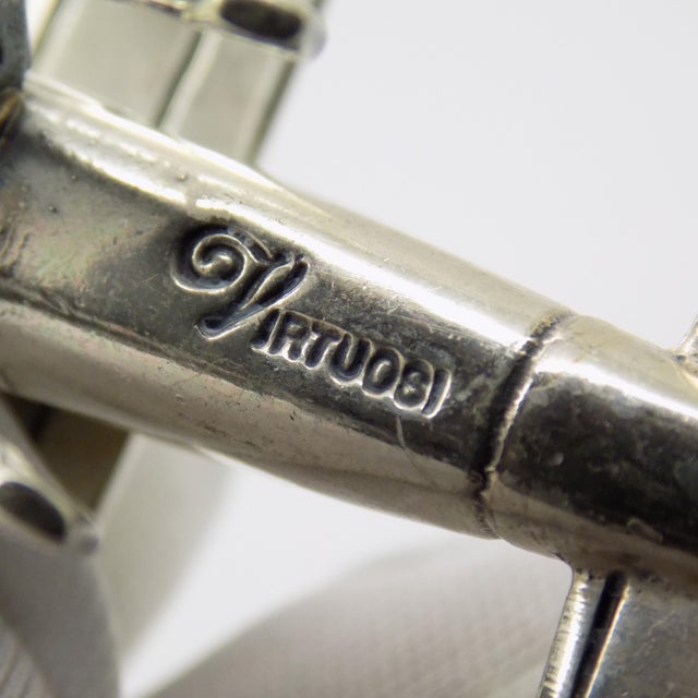 Vintage Italian Handmade Genuine Sterling Silver 925 Floatplane Seaplane Airplane Figurine Sculpture For Sale - Image 9 of 12