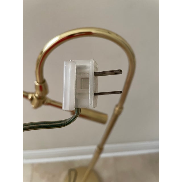 Vintage 1970s Ralph Lauren Library Style Brass Adjustable Reading Floor Lamp For Sale - Image 10 of 10