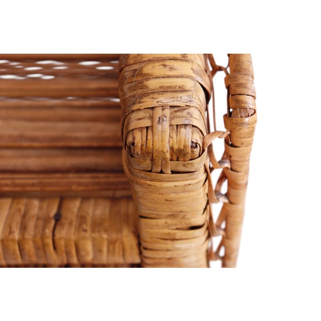 Brown Sunburst Rattan Bar Cabinet For Sale - Image 8 of 11