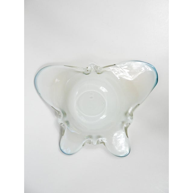 Late 20th Century Late 20th Century Peach Silver and Turquoise Butterfly Murano Glass Bowl For Sale - Image 5 of 5