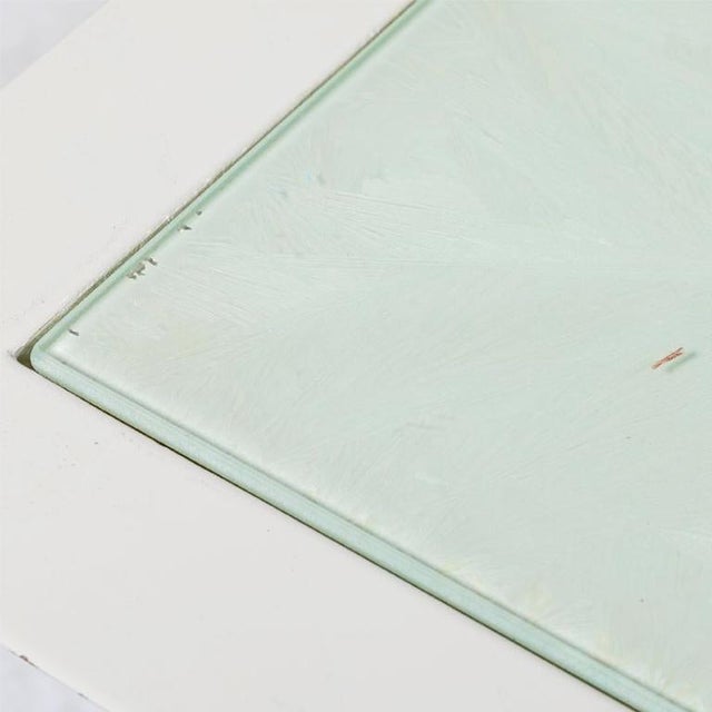 1970s 1970s Mid-Century Modern White Square Lacquered Coffee Table With Glass Top and Plinth Base by Directional For Sale - Image 5 of 12