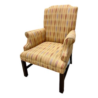 Georgian Accent Chair in Modern Geometric Upholstery For Sale