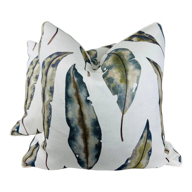 Harlequin "Kinina" in Graphite/Mustard Pillows- a Pair For Sale