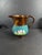 1850's English Copper Luster Ware Pitcher With Hand Painted Motif on Teal Colored Band For Sale - Image 10 of 10