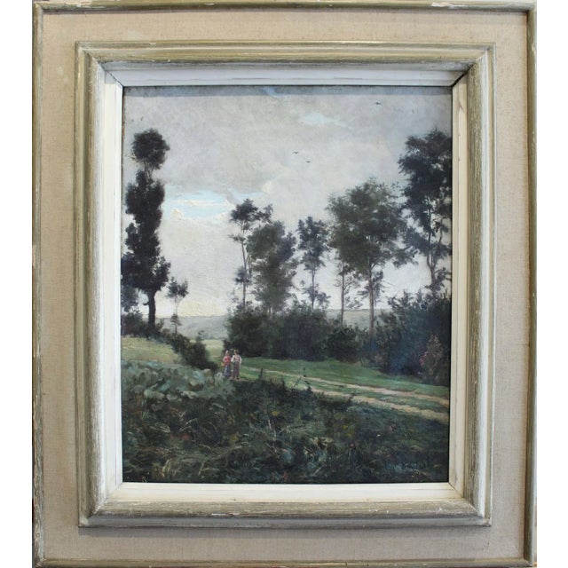 Early 20th Century "Country Road" Landscape Oil Painting by Jane Enders, Framed For Sale