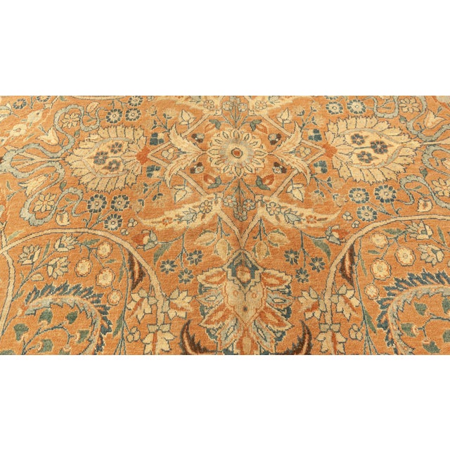 Early 20th Century Persian Tabriz Handmade Wool Rug in Rust and Midnight Blue For Sale In New York - Image 6 of 9