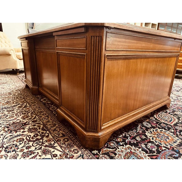 Brown American Desk with Back Panel For Sale - Image 8 of 18