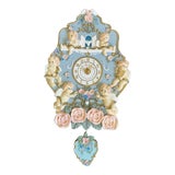 Vintage Handcrafted Cherubs and Roses Wall Clock With Musical Chimes For Sale