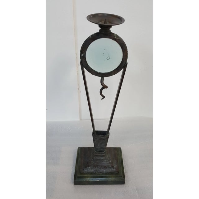 Maitland Smith Metal and Glass Candle Holder For Sale - Image 10 of 10