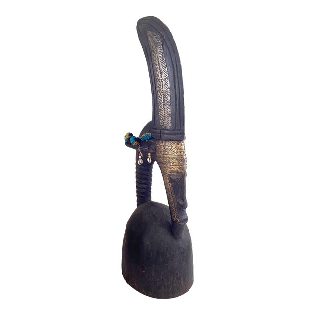 Lg Bamana Male Antelope Chiwara Helmet Mali African Art 28" H For Sale