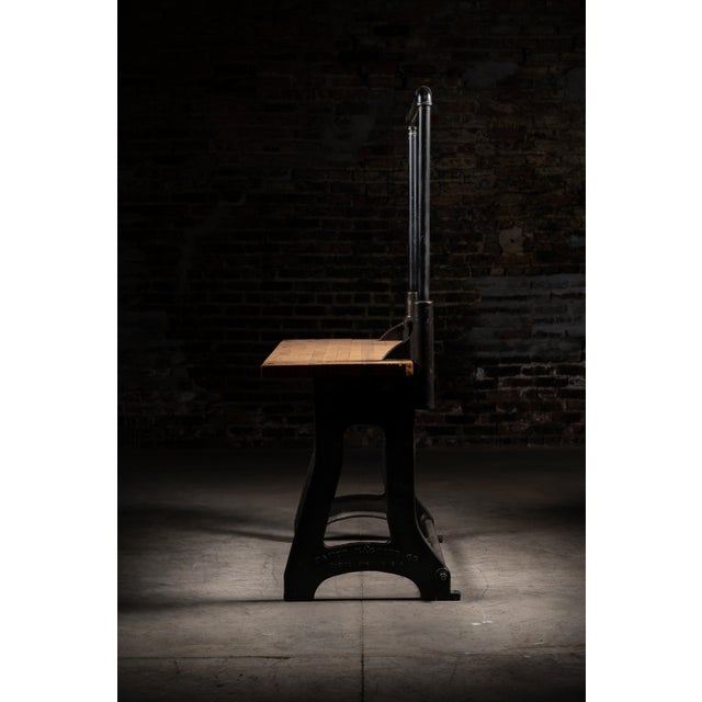 Vintage Industrial Cast Iron Butcher Block Work Bench Island For Sale - Image 4 of 9