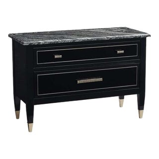New Caracole Black Marble Modern en Vogue Nightstand Sig-419-065 For Sale