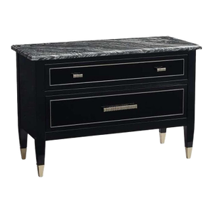 New Caracole Black Marble Modern en Vogue Nightstand Sig-419-065