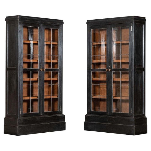 English Ebonised Glazed Oak Bookcase, 1890s For Sale - Image 18 of 18