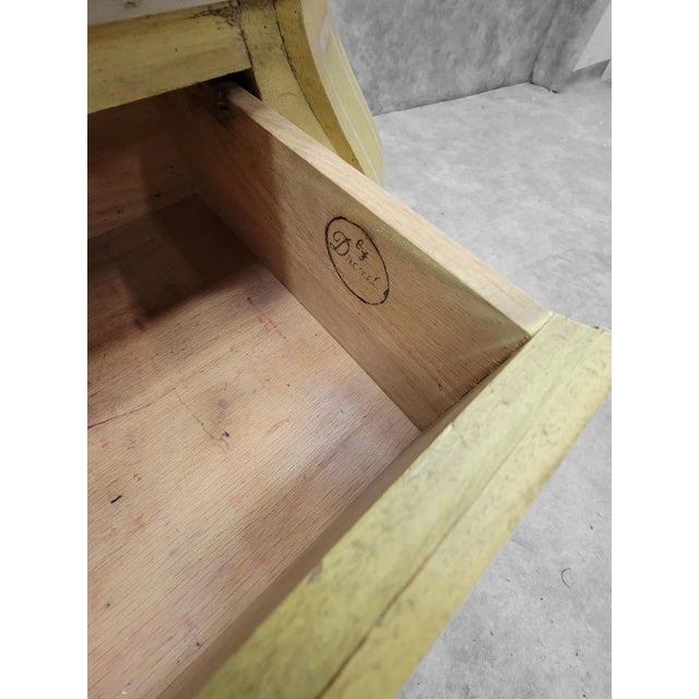 Mid Century Modern French Country Hand Painted Drexel Breakfront Display Cabinet For Sale - Image 9 of 9