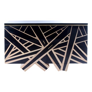 Lines Buffet in Black Pear Wood and White Holly by Aymeric Lefort For Sale