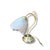 Metal Vintage Art Nouveau Style Brass and Frosted Glass Flower Table Lamp For Sale - Image 7 of 9