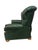 Wood Vintage Ethan Allen Forrest Green Leather Chesterfield Reclining Lounge Chair For Sale - Image 7 of 9