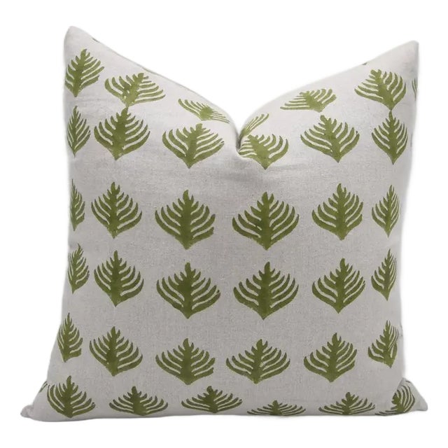 Fabdivine Handmade Block Printed Cushion Cover 26x26 Inch Pure Linen- Pattagobi For Sale