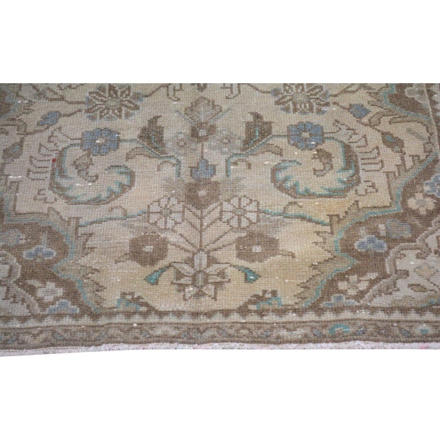 Turkish Vintage Turkish Hand Knotted Wool Rug, 2'8''x9'9'' For Sale - Image 3 of 4