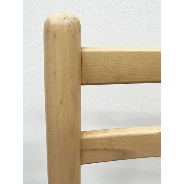 Textile Mid-Century Italian Modern Ladder Back Dining Chairs, Rush Seats-Set of 4 For Sale - Image 7 of 9