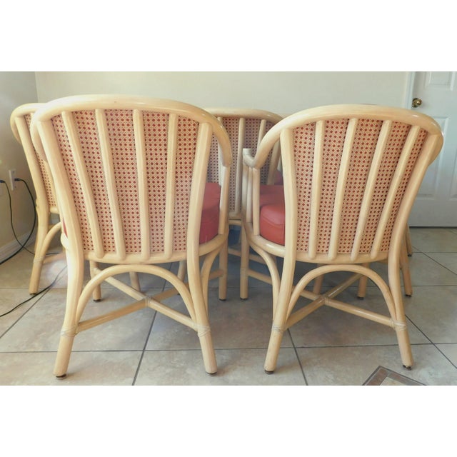Wood Set of 9 McGuire Rattan & Cane Club Chairs For Sale - Image 7 of 16