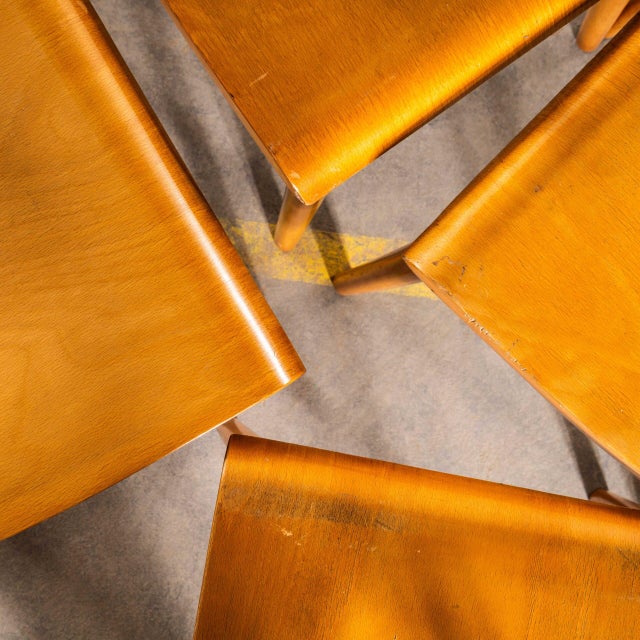 Honey Glossed Shield Back Dining Chairs, 1960s, Set of 4 For Sale - Image 6 of 12