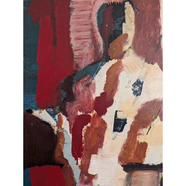 Mid-Century Modern 'Threshold of Presence' Abstract Figurative Oil Painting by Swedish Artist Gunnar Johnsson (1917–2007), Framed For Sale - Image 9 of 11