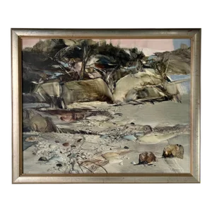 1980's Geoffrey Smith " April Cove Silence " Oil Painting, Framed